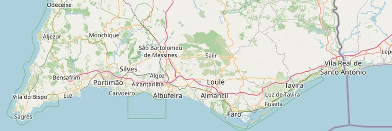 Map of the Algarve, our service area